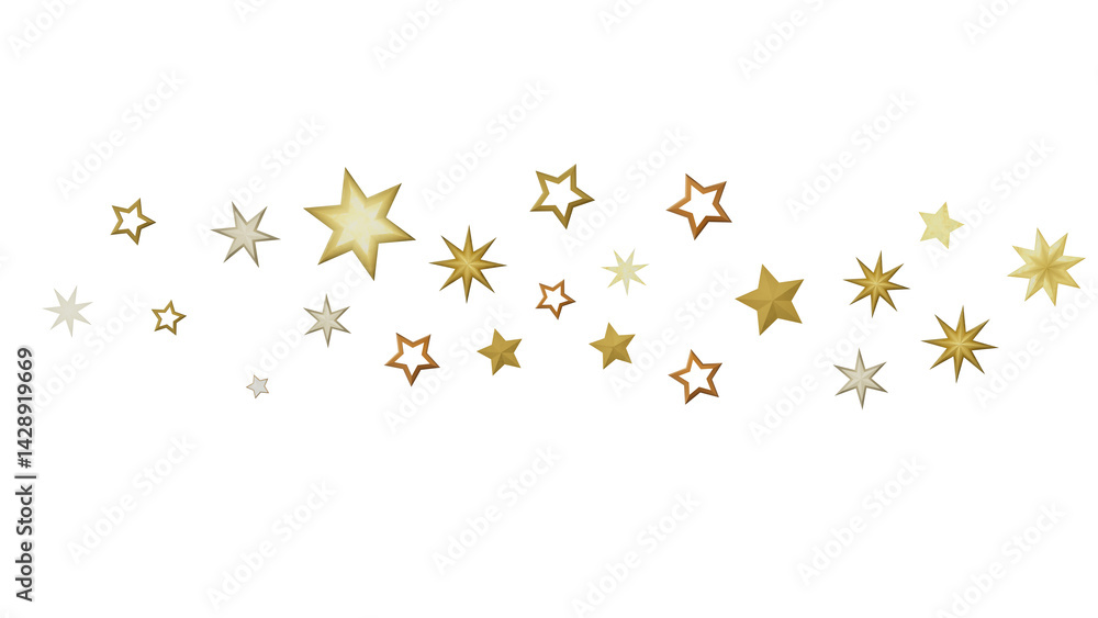 Golden stars arranged in a flowing pattern against a black background. The stars are shining brightly, creating a feeling of wonder and joy. Golden stars arranged in a flowing pattern against a black background. The stars are shining brightly, creating a feeling of wonder and joy.