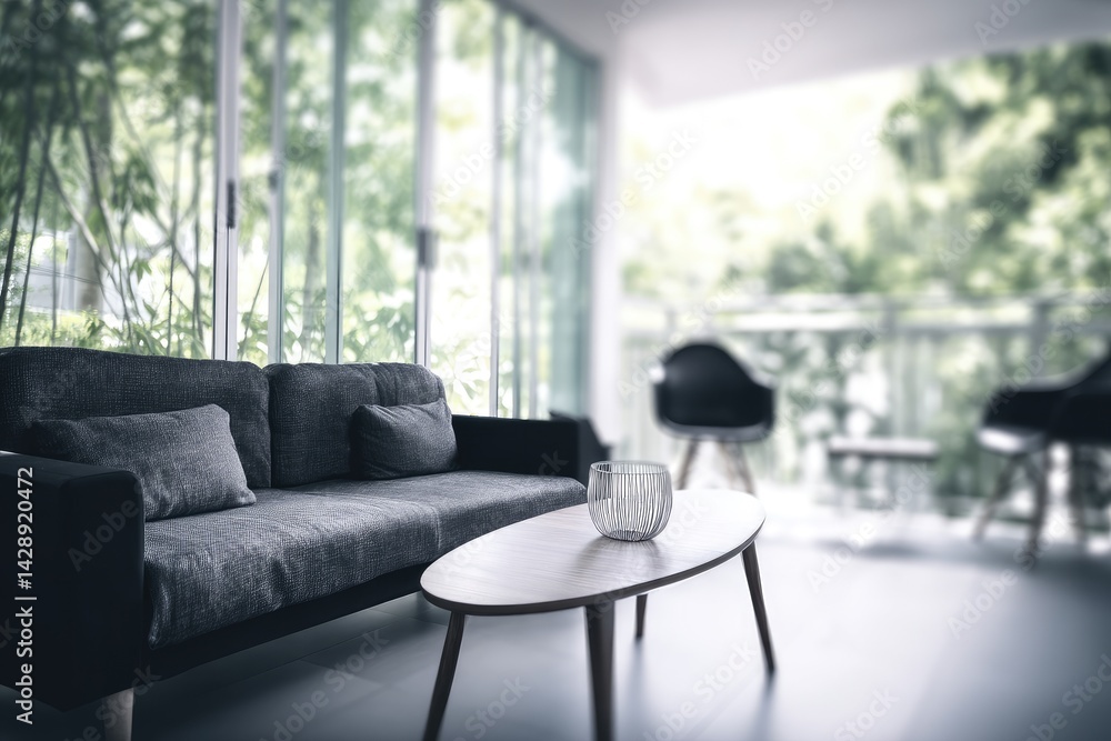 Modern living room with large windows (1) Modern living room with large windows (1)