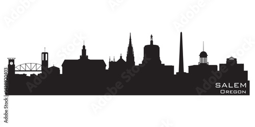 Salem Oregon city skyline vector silhouette
