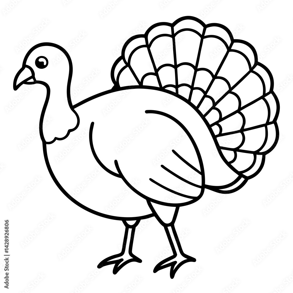 Elegant Turkey Outline Vector Design Elegant Turkey Outline Vector Design