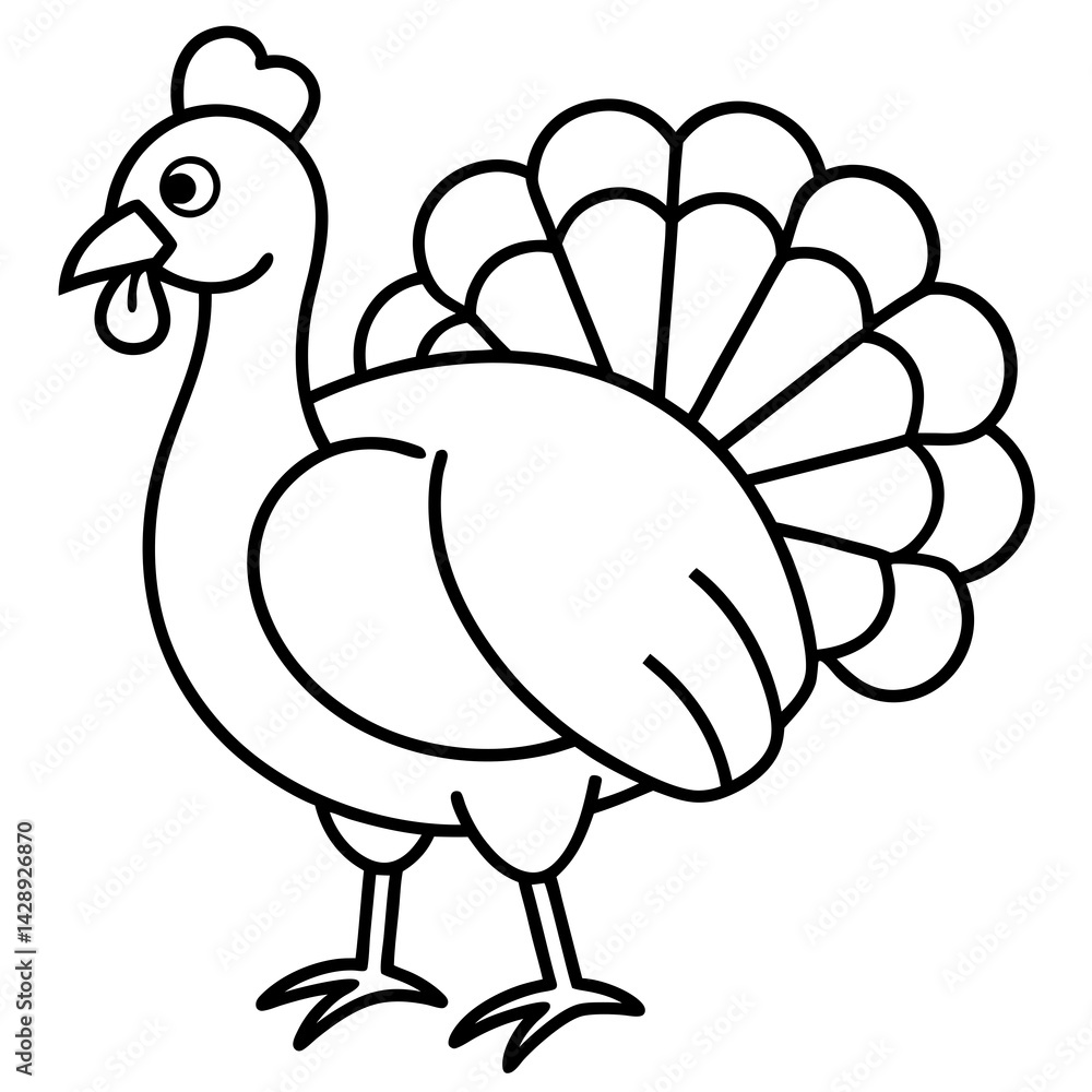 Elegant Turkey Outline Vector Design Elegant Turkey Outline Vector Design