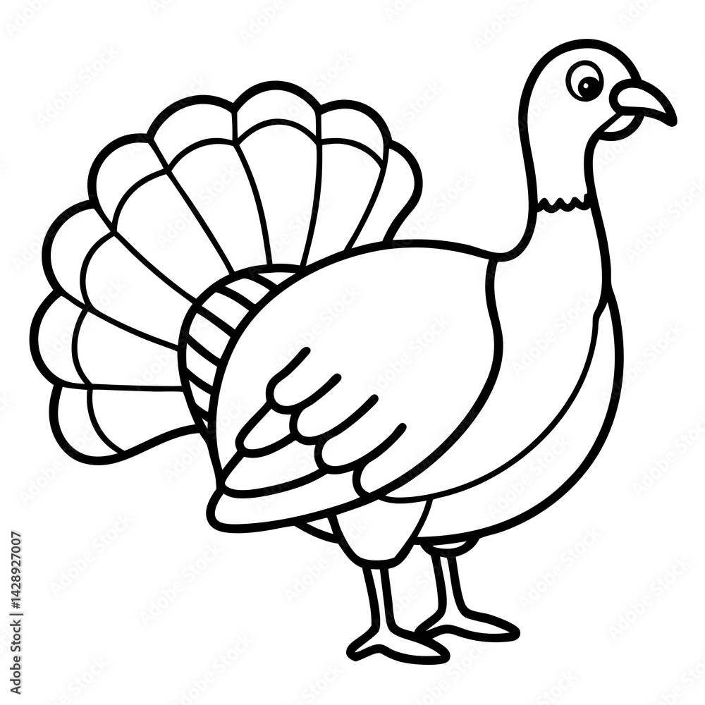 Elegant Turkey Outline Vector Design Elegant Turkey Outline Vector Design