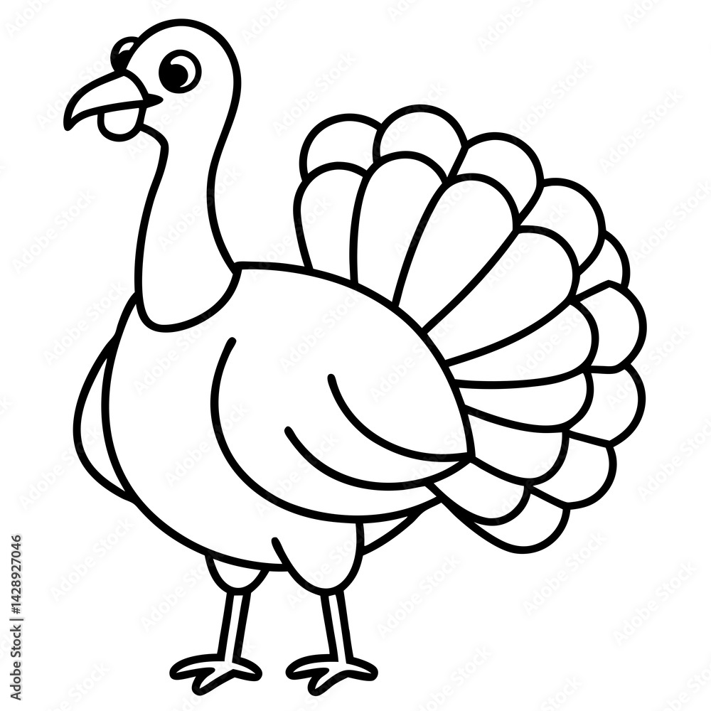 Elegant Turkey Outline Vector Design Elegant Turkey Outline Vector Design