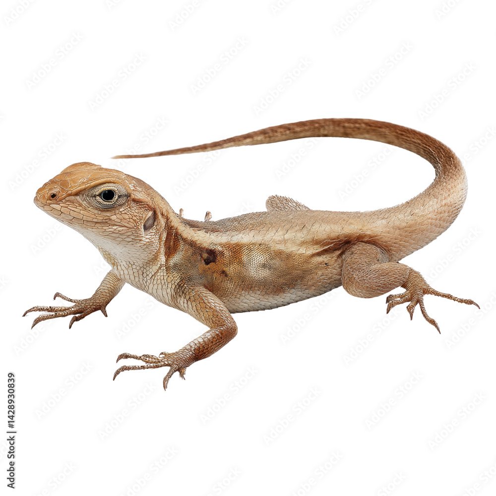 Obraz premium Captivating Lizard with Unique Textures on a white background.