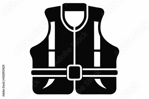 Buoyancy Compensator Vest Silhouette Vector Illustration