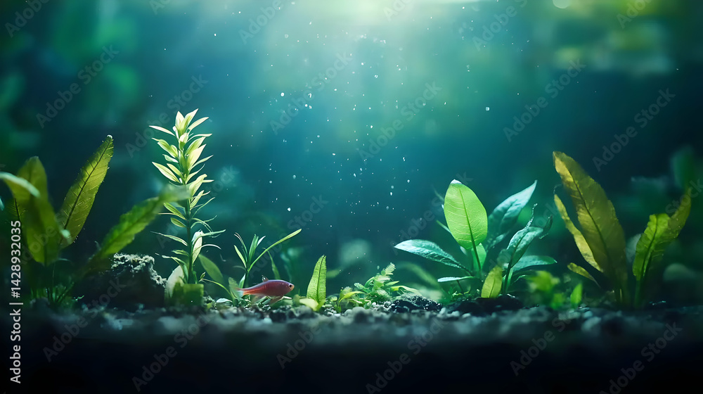 Fototapeta premium Submerged Plants In Glowing Light