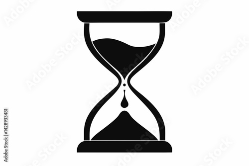Minimal Sand Timer Silhouette Vector Illustration
