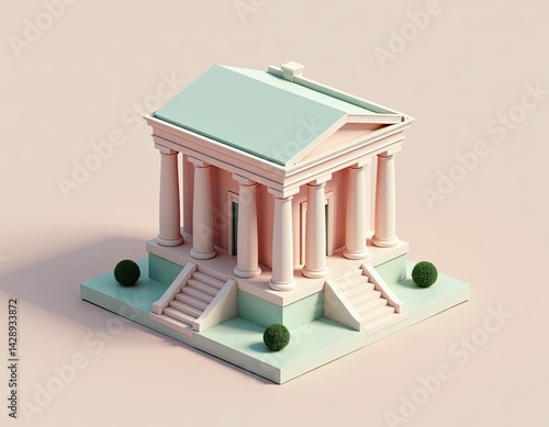 Minimalist Architectural Building with Columns