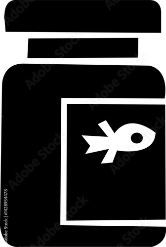 Vintage hand drawn silhouette jar symbol. Cute monochrome style. Stock vector illustration isolated on hiwte background, isolated on transparent background