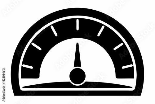 Pressure Gauge Silhouette Vector Illustration