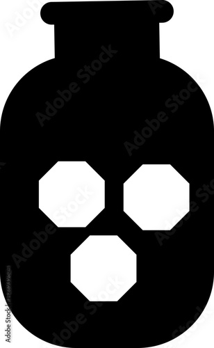 Vintage hand drawn silhouette jar symbol. Cute monochrome style. Stock vector illustration isolated on hiwte background, isolated on transparent background