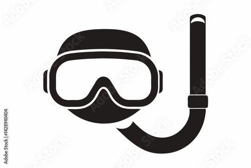 Snorkel Tube Silhouette Vector Illustration