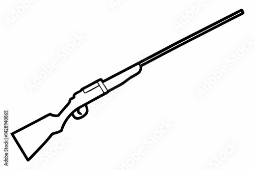 Speargun Line Art Vector Illustration