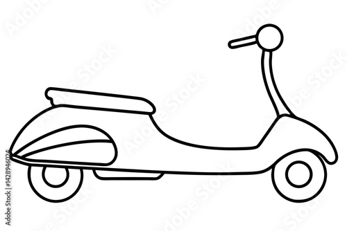 Underwater Scooter Line Art Vector Illustration
