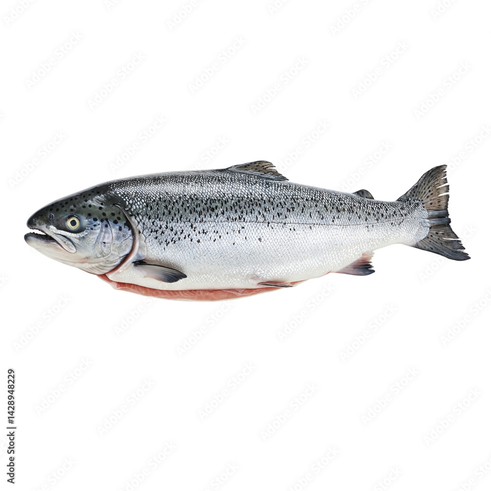 Obraz premium Realistic Salmon Fish Anatomy Close-Up