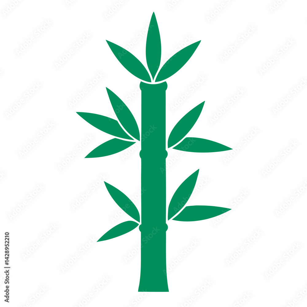Obraz premium Bamboo Tree Icon Flat Graphic Design 