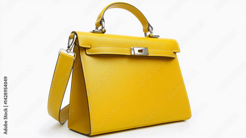 Chic yellow handbag perfect for stylish outings and events Generative AI