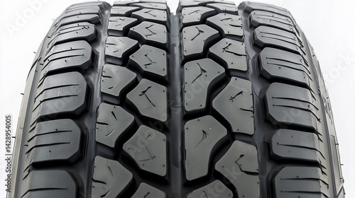Obraz na płótnie Detailed tread pattern on a durable vehicle tire for enhanced traction Generative AI w salonie