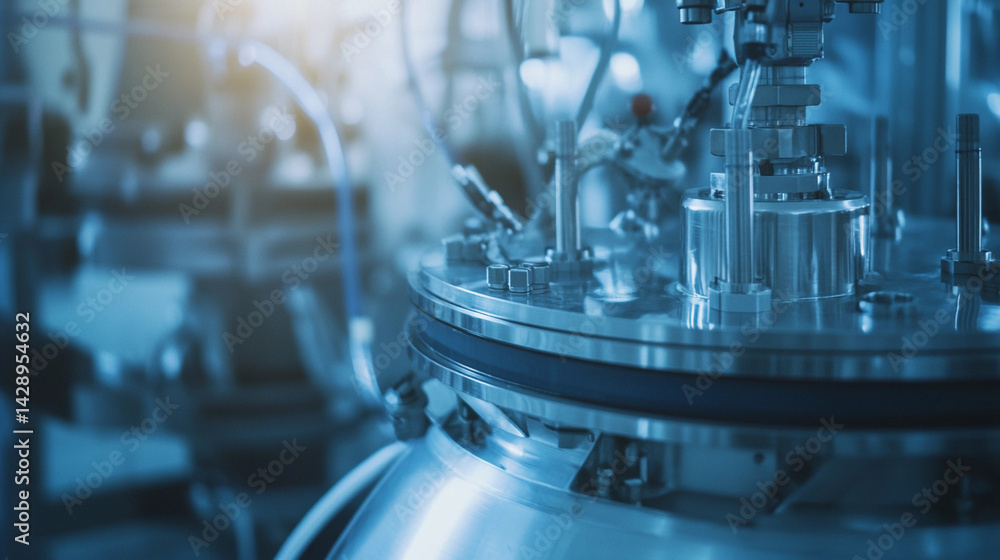 Close-up view of a thorium nuclear reactor design Generative AI