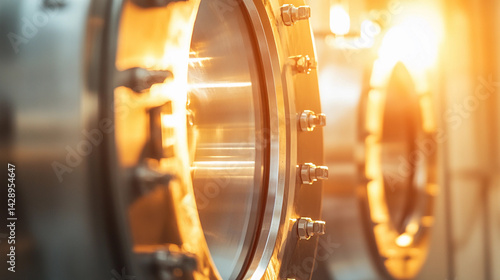 Close-up view of a thorium nuclear reactor component Generative AI