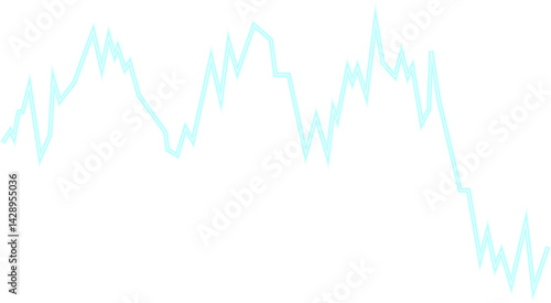 Neon line graph shaped in a fluid wave pattern indicating smooth transitions in market behavior.