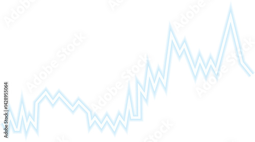 Neon arrow-shaped chart featuring a sharp upward line indicating financial growth.