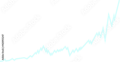 Black-based neon zigzag chart expressing rapid fluctuations in data points.