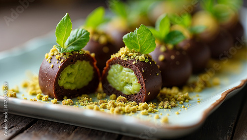 chocolate chip muffins with mint