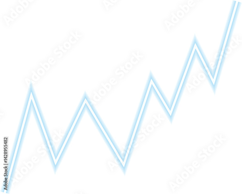 Graphic wave in neon line chart reflecting shifts in data and business performance.