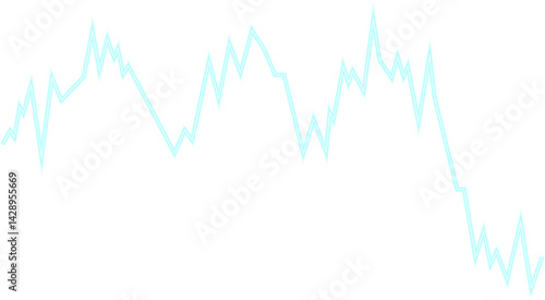 Continuous graph with smooth transitions flowing through rising and falling points.