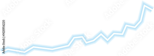 Zigzagging financial line rendered in neon, reflecting variable market data.
