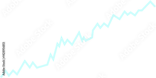 Line chart highlighting changes in stock market behavior with a mix of rising and falling paths.