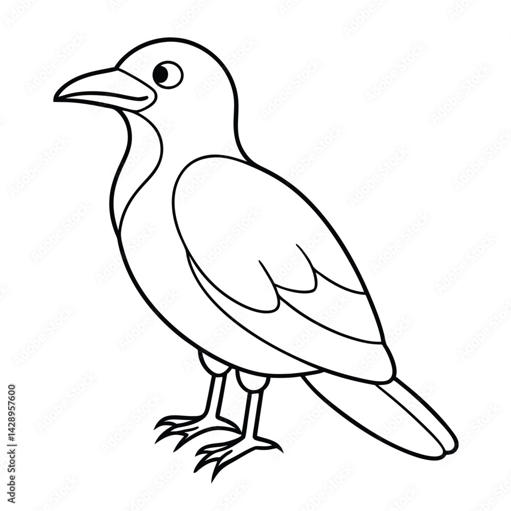 Obraz premium Bird coloring page outline vector white color white background