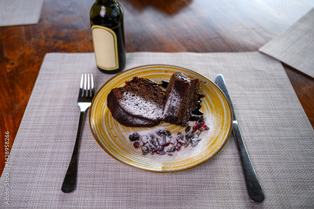 A Gugelhupf (Kuglof) is a cake traditionally baked in a distinctive ring pan, similar to Bundt cake, but leavened with baker's yeast.