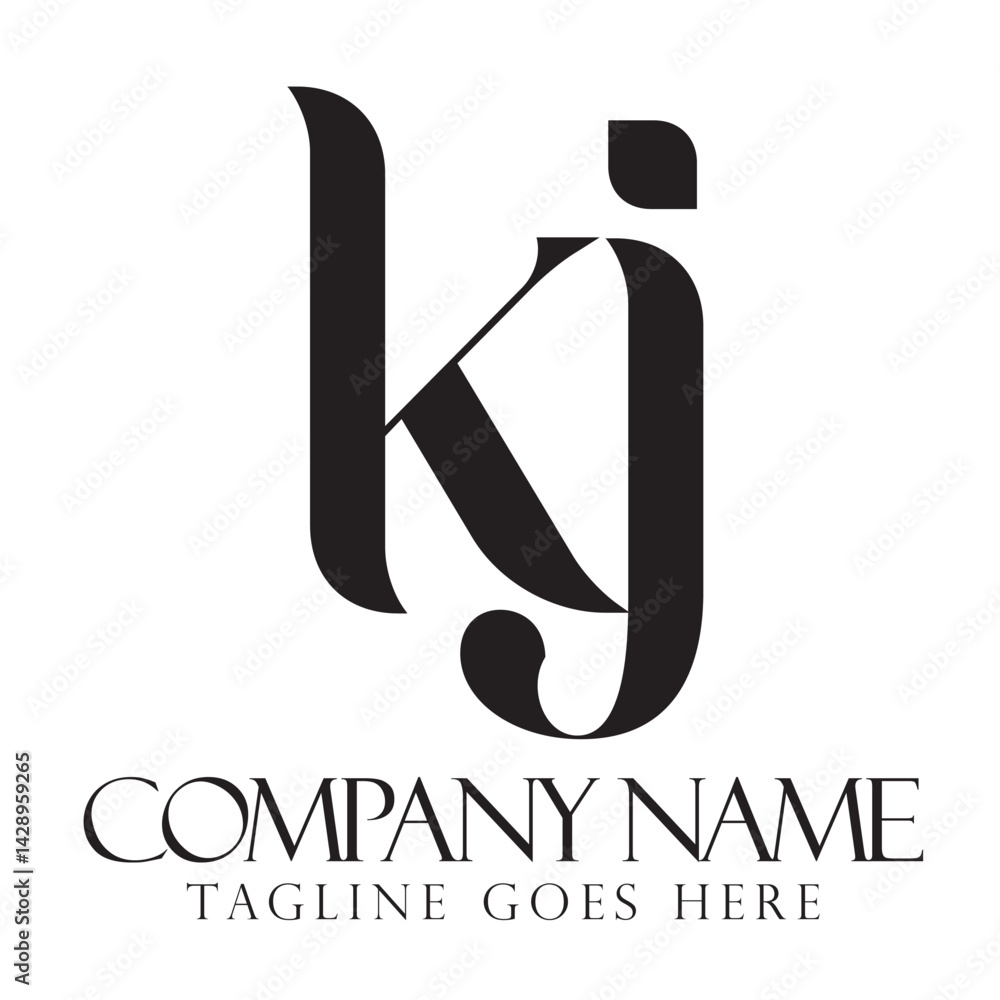 Initial KJ or JK creative, modern, and elegant vector logo design templates for a luxury business