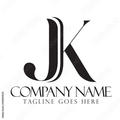 Obraz na płótnie Initial JK or KJ creative, modern, and elegant vector logo design templates for a luxury business w salonie