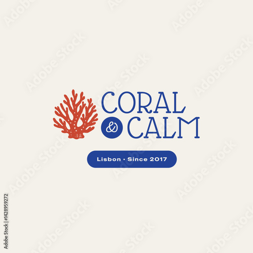 Minimalist ocean-themed vector logo. Features stylized waves and marine elements. Perfect for eco brands, travel agencies, or beach-related businesses.