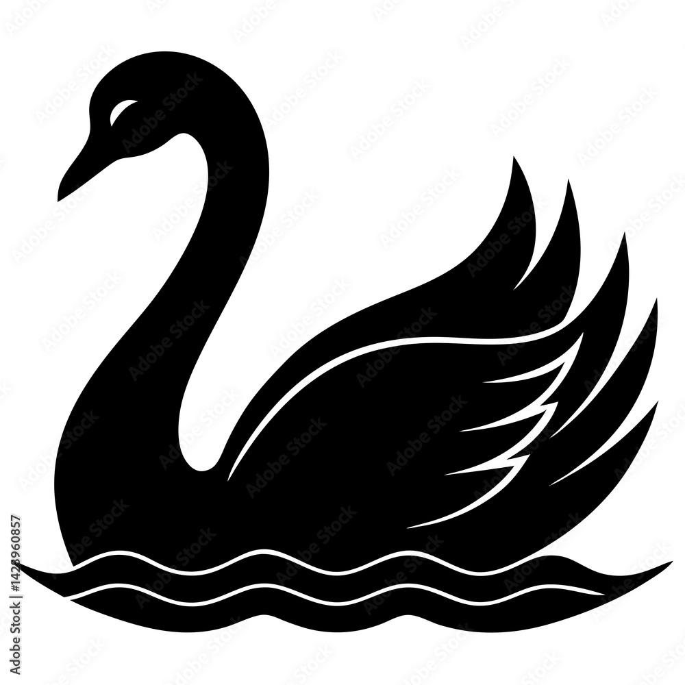Obraz premium black swan vector