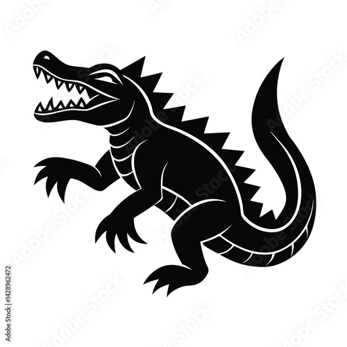Wallpaper Mural Alligator Silhouette Black And White Animal Illustration Torontodigital.ca