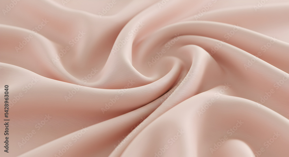 Fototapeta premium Delicate Pink Silk Fabric Texture With Soft Draping And Gentle Waves