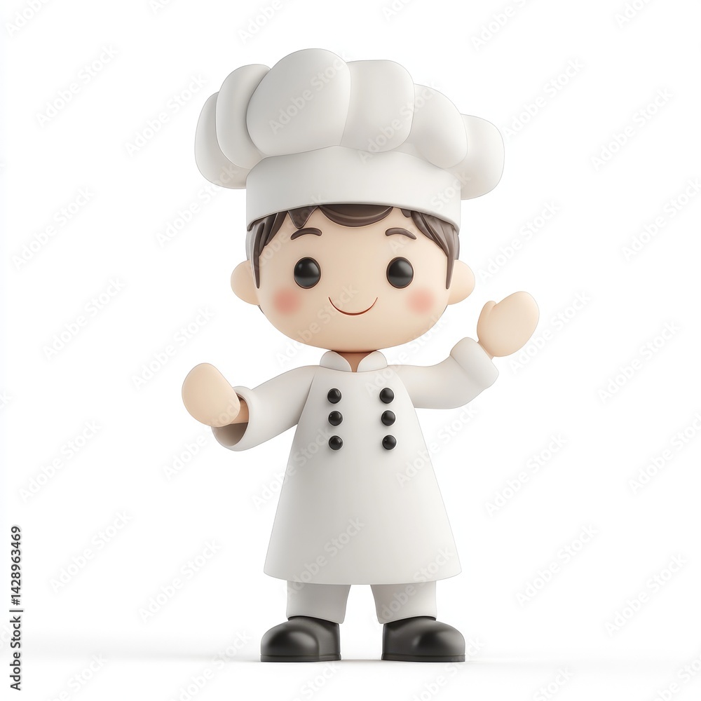 Cheerful cartoon chef character, welcoming and excited. Cheerful cartoon chef character, welcoming and excited.