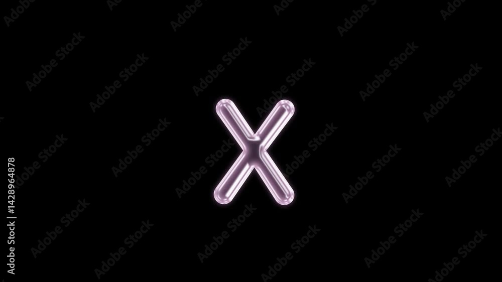 Alphabet X bubble floating motion graphic with alpha channel. Pink bubble isolated letter glowing animated on transparent background. Alphabet X bubble floating motion graphic with alpha channel. Pink bubble isolated letter glowing animated on transparent background.
