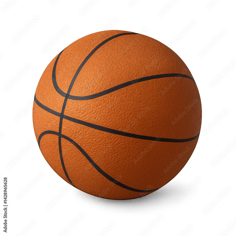 Basketball on Display: A detailed view of a standard basketball, showcasing its iconic orange color, textured surface, and the distinct black lines that define its design. Basketball on Display: A detailed view of a standard basketball, showcasing its iconic orange color, textured surface, and the distinct black lines that define its design.
