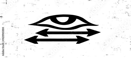 Artistic depiction of an eye symbol signifying perception and awareness in a minimalist, abstract style on a textured background