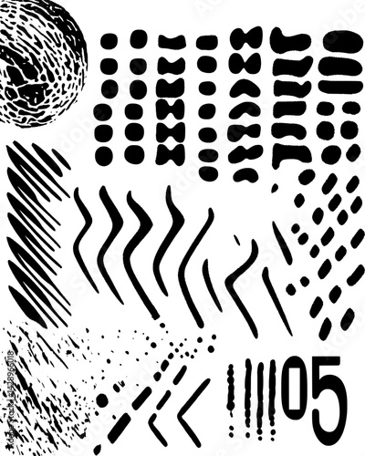 Artistic exploration of black and white patterns on a minimalist background showcasing endless creative possibilities of lines and shapes