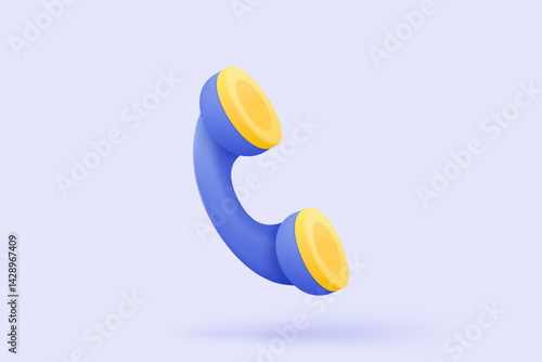 3d minimal call phone and bubble talk on blue background. Talking with service support hotline and call center icon concept. 3d vector render telephone for contact customer on isolated background