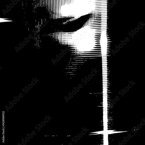 Enigmatic shadow play evokes emotion through abstract contrasts in a monochrome aesthetic