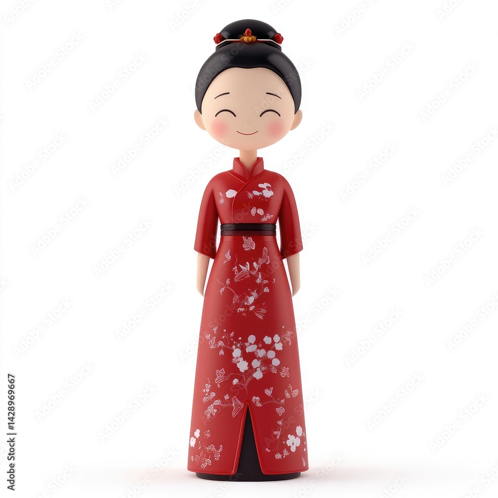 Smiling Chinese woman in traditional attire. Smiling Chinese woman in traditional attire.