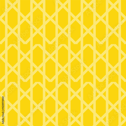 Geometric sunshine Yellow lattice pattern forms symmetrical cages