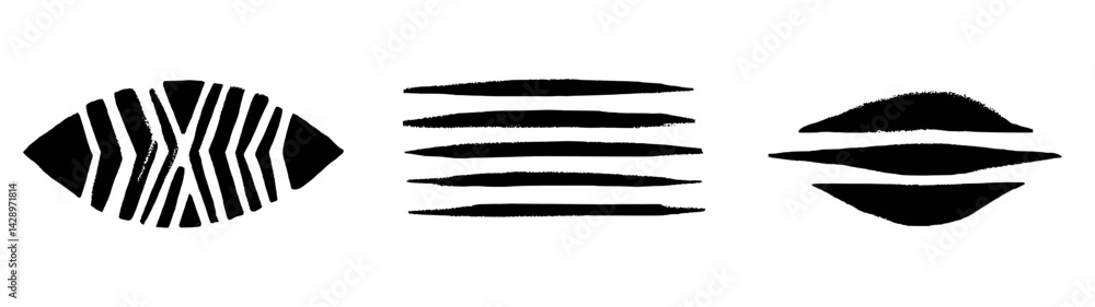 Expressive black and white patterns showcasing intriguing shapes and textures created with artistic flair Expressive black and white patterns showcasing intriguing shapes and textures created with artistic flair